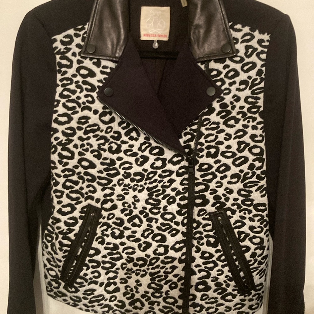 Rebecca Taylor women’s black & white Leopard jacket
